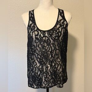 Express Black Lace Blouse Size M